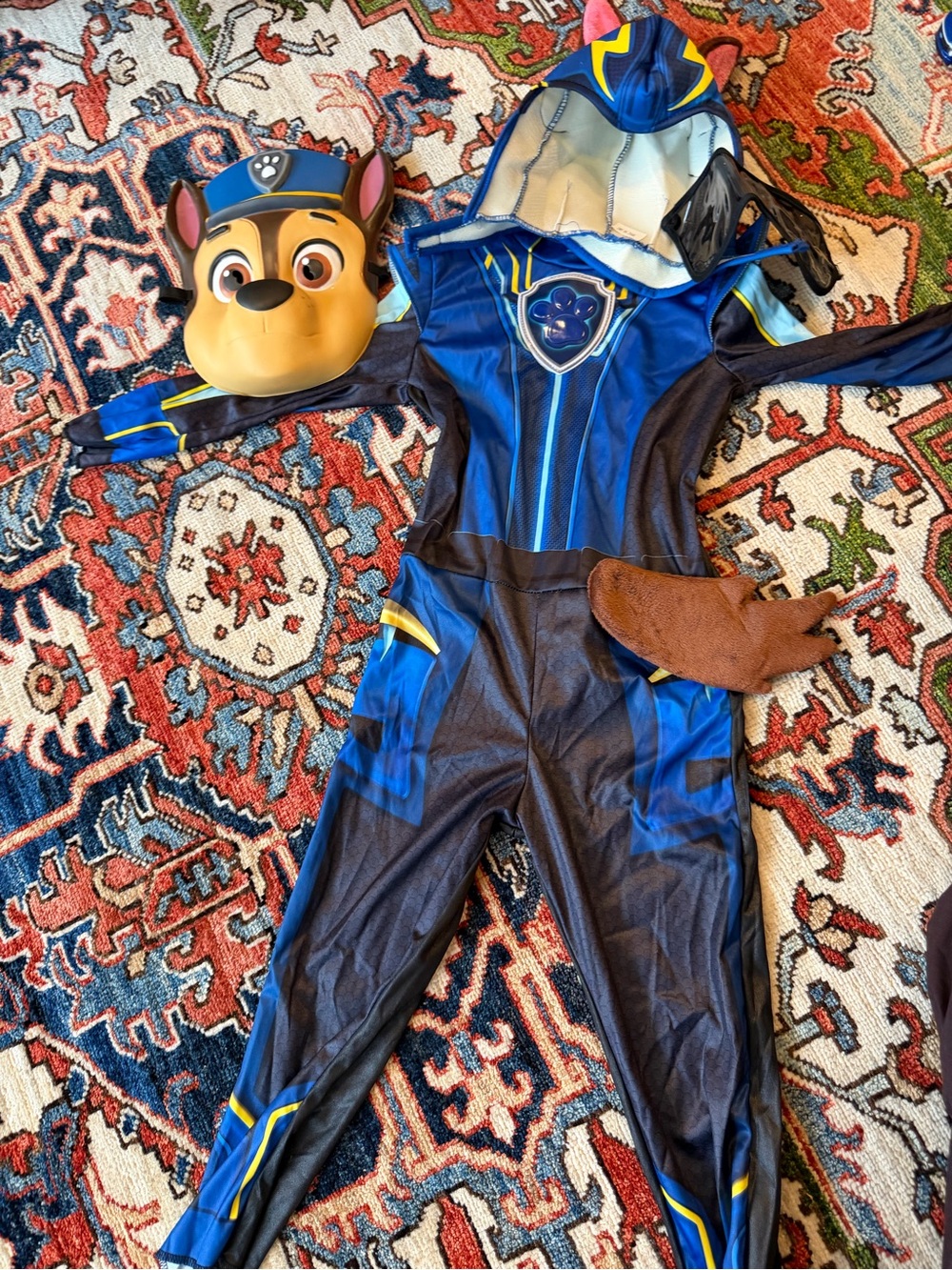Mighty Pups Paw Patrol Chase Costume in Blue and Yellow with Mask size 4T